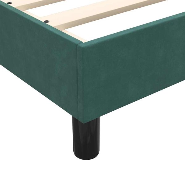 Box Spring Легло без матрак Тъмнозелено 140x210 cm Кадифе