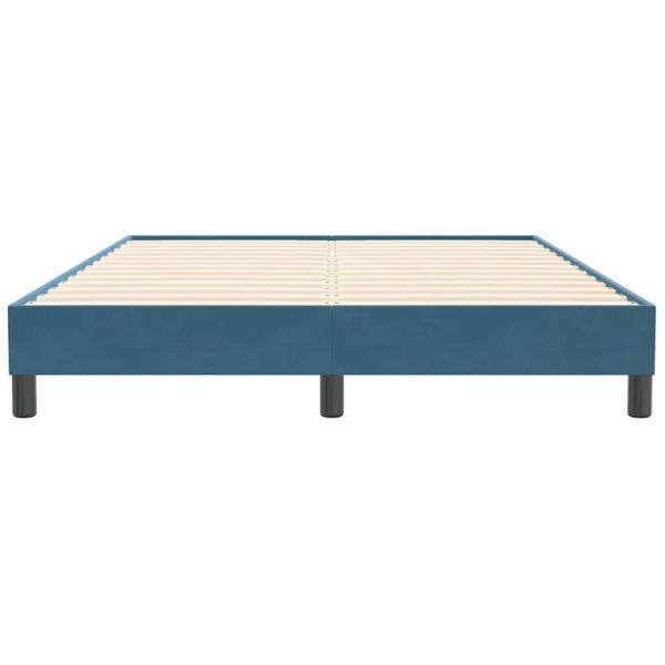 Box Spring легло без матрак Тъмно синьо 140x210 cm кадифе