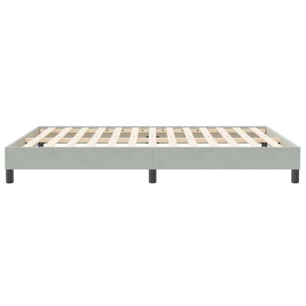 Box Spring Легло без матрак Светло сиво 160x210 cm Кадифе