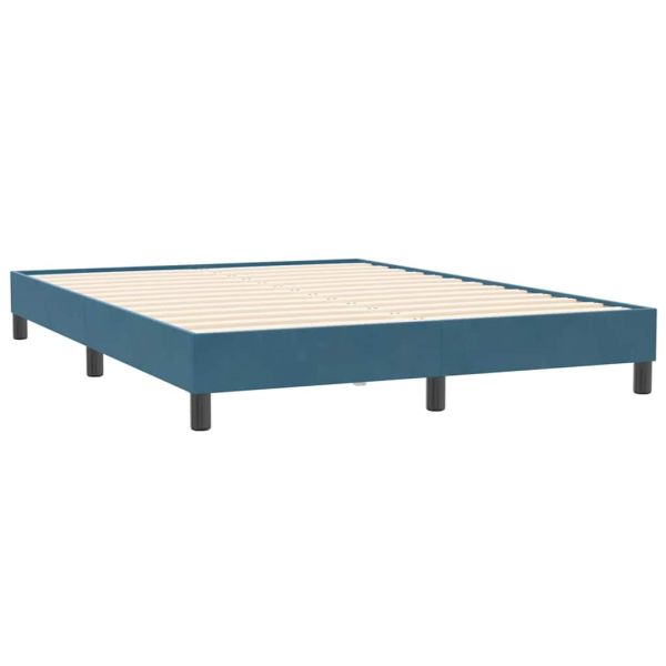 Box Spring Легло без матрак Тъмно синьо 160x210 cm Кадифе