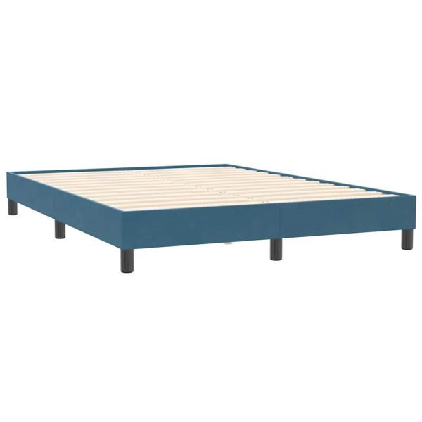 Box Spring Легло без матрак Тъмно синьо 160x210 cm Кадифе
