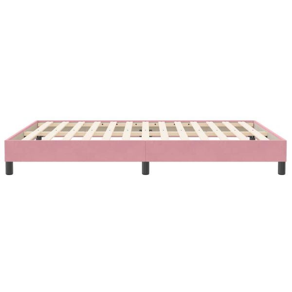 Box Spring легло без матрак розово 160x210 cm кадифе