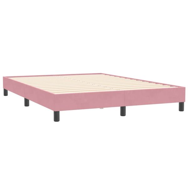 Box Spring легло без матрак розово 160x210 cm кадифе