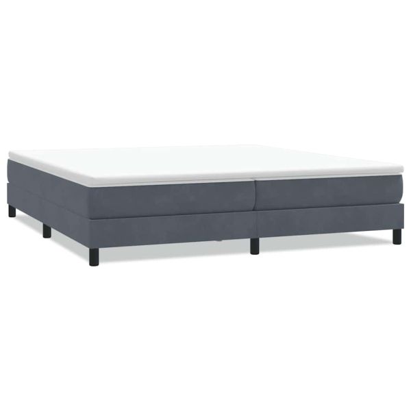 Box Spring Легло без матрак Тъмно сиво 200x210 cm Кадифе