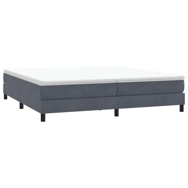 Box Spring Легло без матрак Тъмно сиво 200x210 cm Кадифе