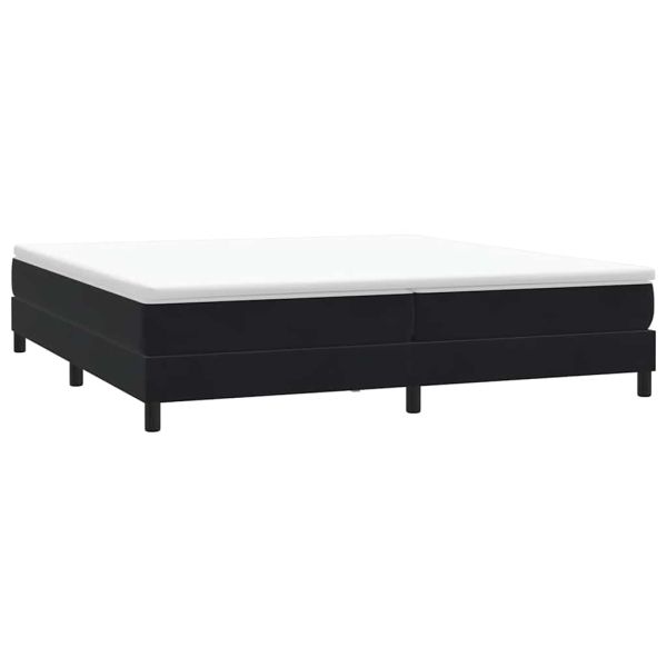 Box Spring Легло без матрак Черно 200x210 cm Кадифе
