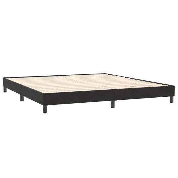 Box Spring Легло без матрак Черно 200x210 cm Кадифе