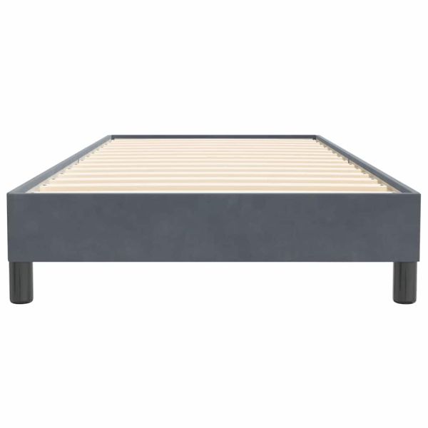 Box Spring Легло без матрак Тъмно сиво 80x220 cm Кадифе