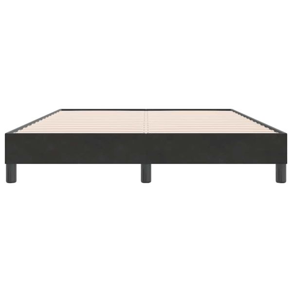 Боксспринг легло без матрак, черно, 140x220 см, кадифе