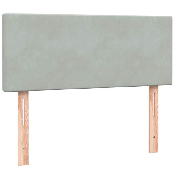 Боксспринг легло с матрак, светлосиво, 120x210 cm, кадифе