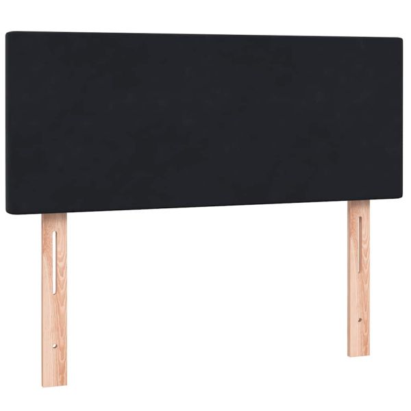 Боксспринг легло с матрак, черно, 120x210 см, кадифе