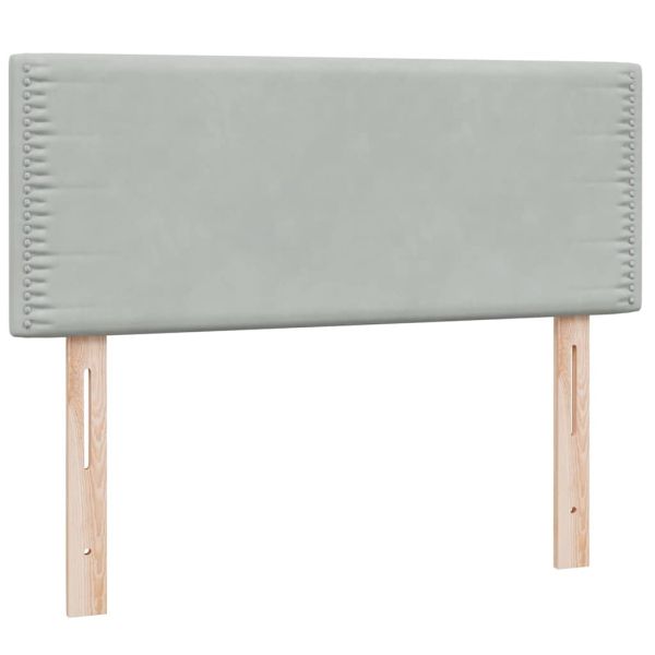 Боксспринг легло с матрак, светлосиво, 120x210 cm, кадифе