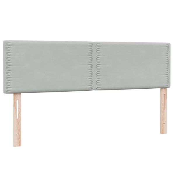 Боксспринг легло с матрак и LED, светлосиво, 160x220 см, кадифе