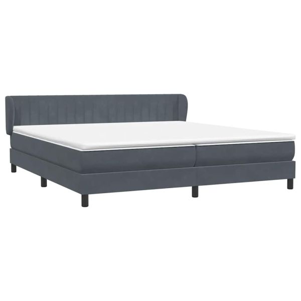 Box Spring легло с матраци Тъмно сиво 200x210 cm Кадифе