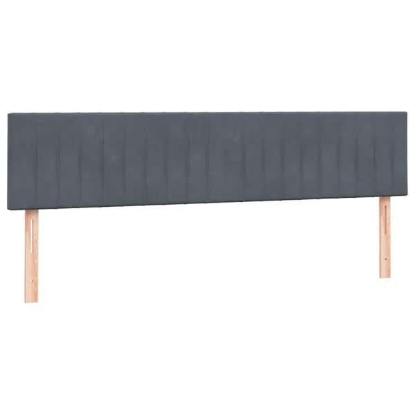 Box Spring легло с матраци Тъмно сиво 200x210 cm Кадифе