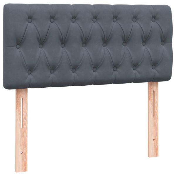 Боксспринг легло с матрак, тъмносиво, 100x210 см, кадифе