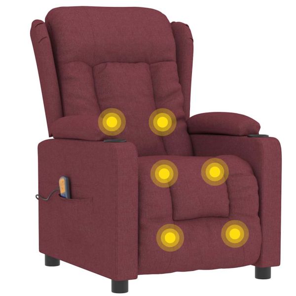 Масажен стол, виненочервен, текстил