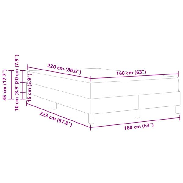 Легло с пружинирана основа с матрак Розово 160 x 220 cm текстил