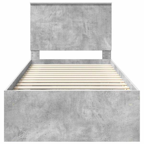 Рамка за легло с таблото Бетон 90 x 200 cm Солидно борово дърво