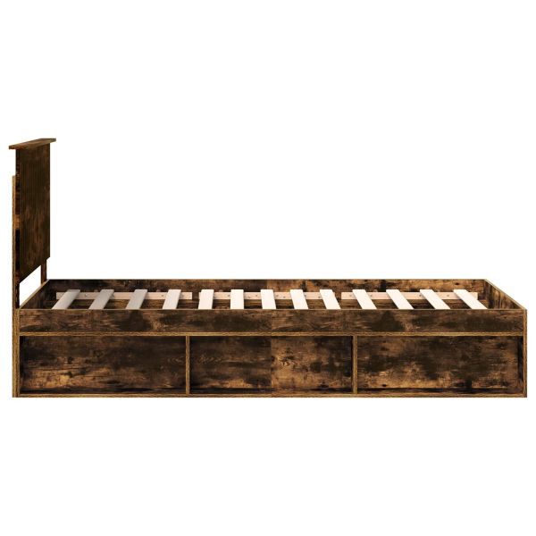 Рамка за легло Димян дъб 90 x 200 cm Солидно борово дърво
