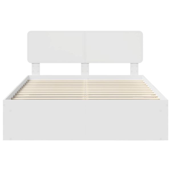 Рамка за легло с таблото Бяло 160 x 200 cm Солидно борово дърво