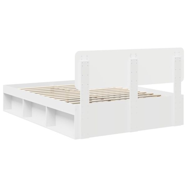 Рамка за легло с таблото Бяло 160 x 200 cm Солидно борово дърво