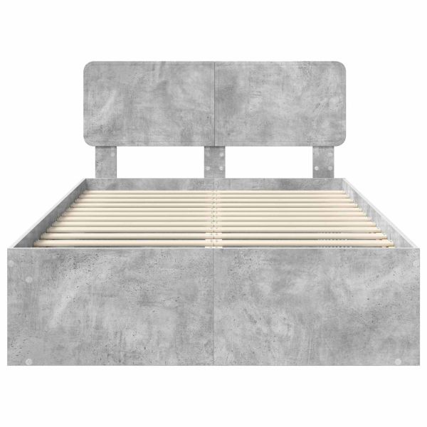 Рамка за легло Бетон 120 x 200 cm Солидно борово дърво