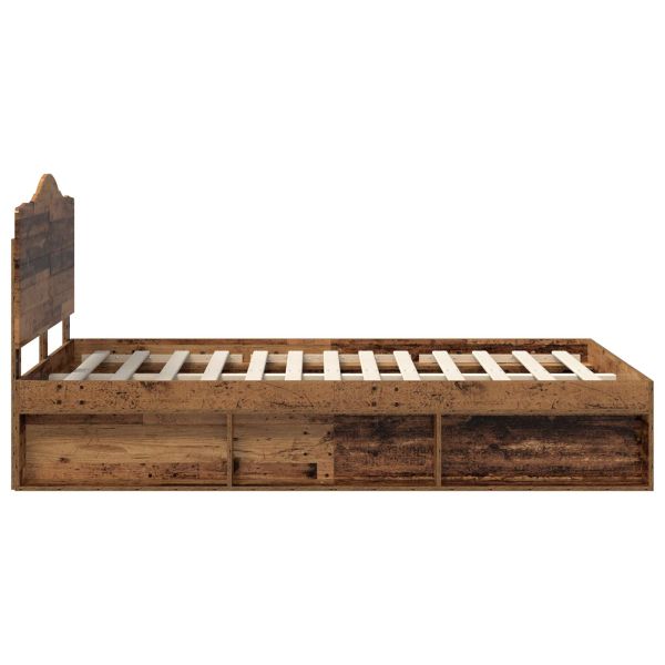 Рамка за легло Старо дърво 135 x 190 cm Солидно борово дърво