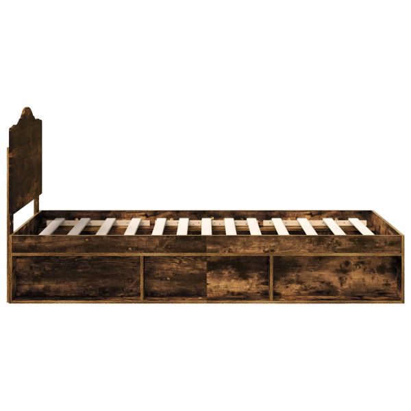 Рамка за легло Димян дъб 90 x 200 cm Солидно борово дърво