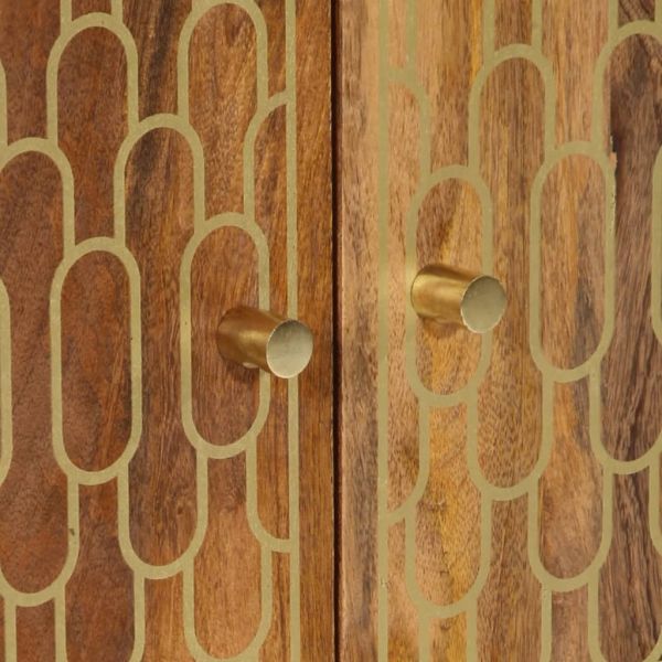 Страничен шкаф 60x33x75 см манго масивно дърво