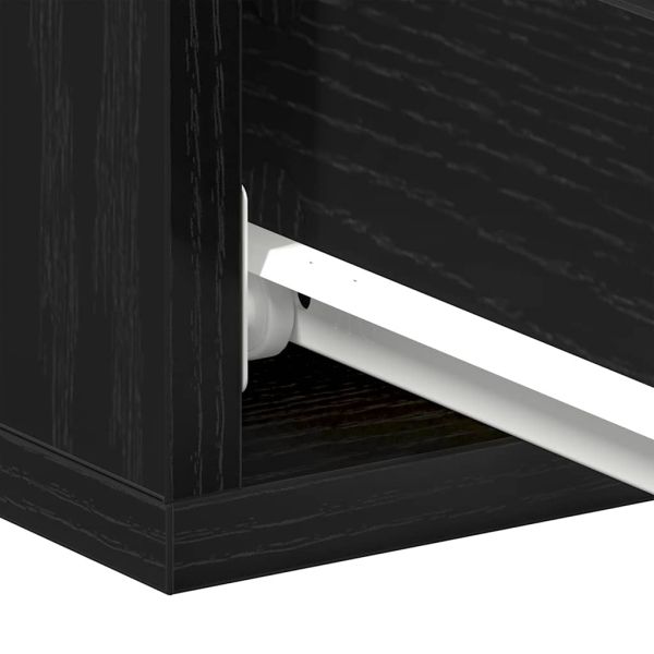 Нощни шкафчета с 2 места, черен дъб, 40x32x15 см, инженерно дърво