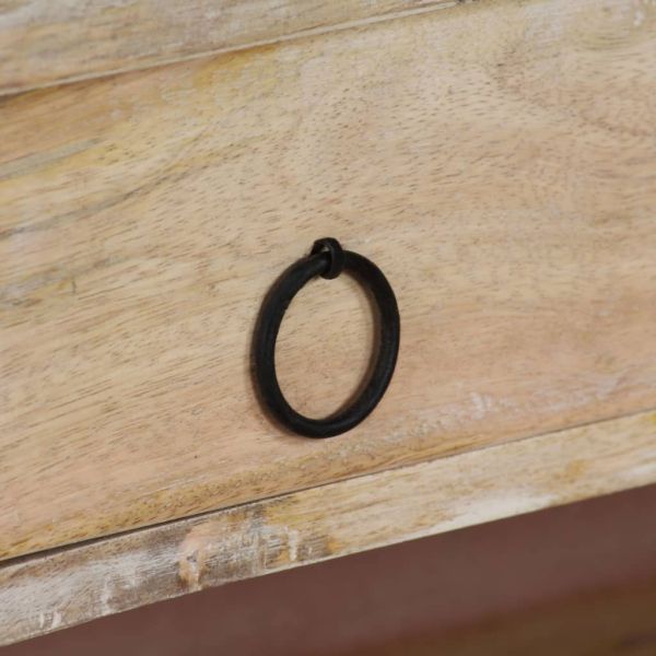 Писалище, мангово дърво масив и стомана, 110x50x96 cм