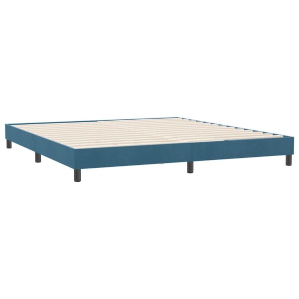Box Spring легло без матрак Тъмно синьо 180x210 cm кадифе