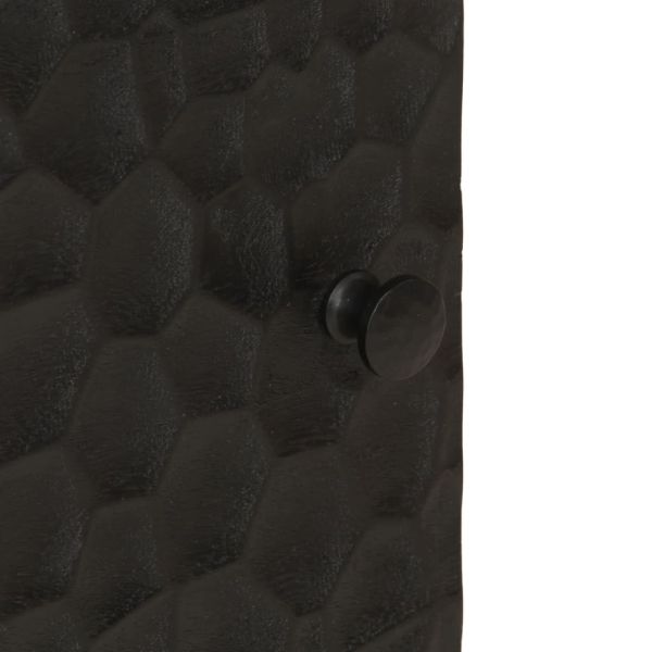 Висок шкаф, черен, 40x33x110 см, мангово дърво масив