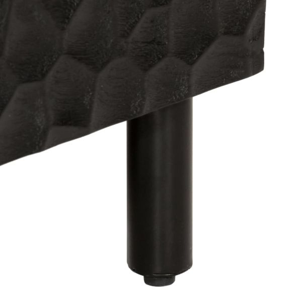 Висок шкаф, черен, 40x33x110 см, мангово дърво масив