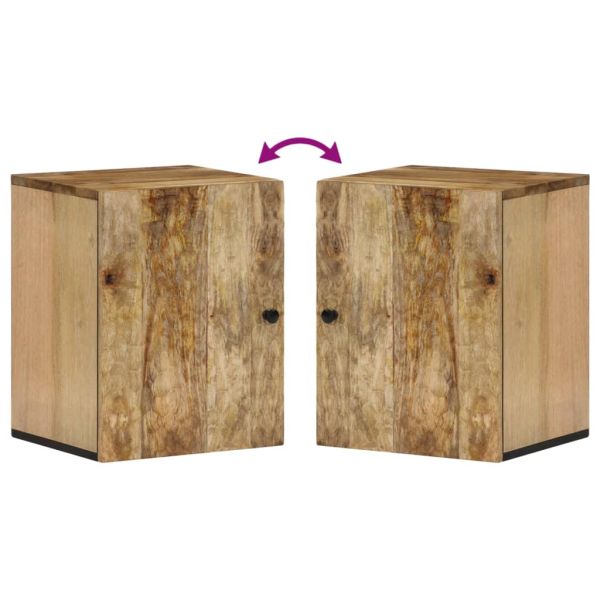 Стенен шкаф за баня 38x33x48 см масивно мангово дърво