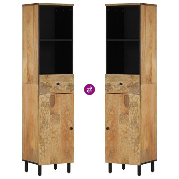 Шкаф за баня 38x33x160 см масивно мангово дърво