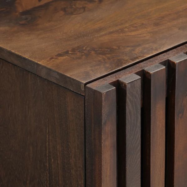 ТВ шкаф, кафяв, 105x34x46 см, масивно мангово дърво