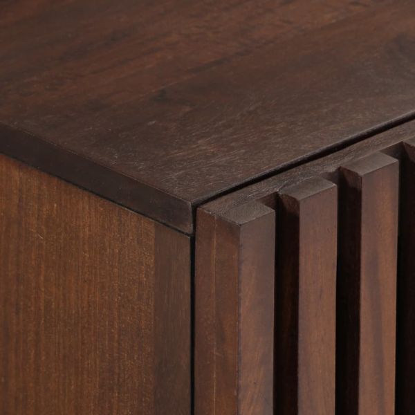 ТВ шкаф, кафяв, 100x34x46 см, масивно мангово дърво