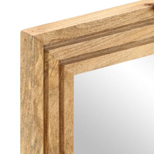 Огледало за баня 50x70 см грубо мангово дърво масив и стъкло