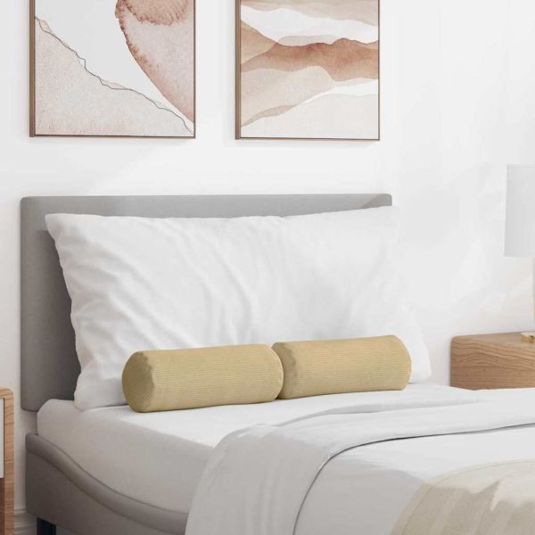 Възглавници валяци 2 pcs Сивозелен Ø 15 x 40 см Кордюрова тъкан