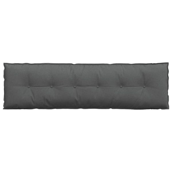 Възглавница за гръб Тъмен сив 180 x 19 x 50 см текстил