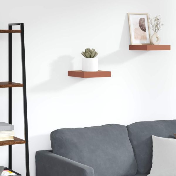 Стенен рафт Червено 23 x 23,5 x 4 см Инженерно дърво