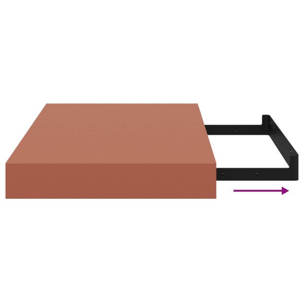 Стенен рафт Червено 40 x 23,5 x 4 см Инженерно дърво