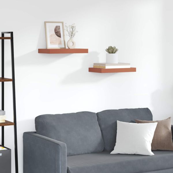 Стенен рафт 2 pcs Червено 40 x 23,5 x 4 см Инженерно дърво
