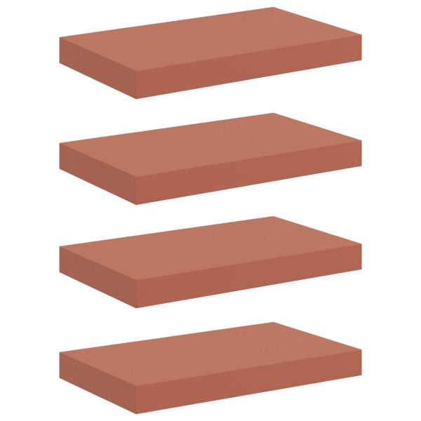 Стенен рафт 4 pcs Червено 40 x 23,5 x 4 см Инженерно дърво