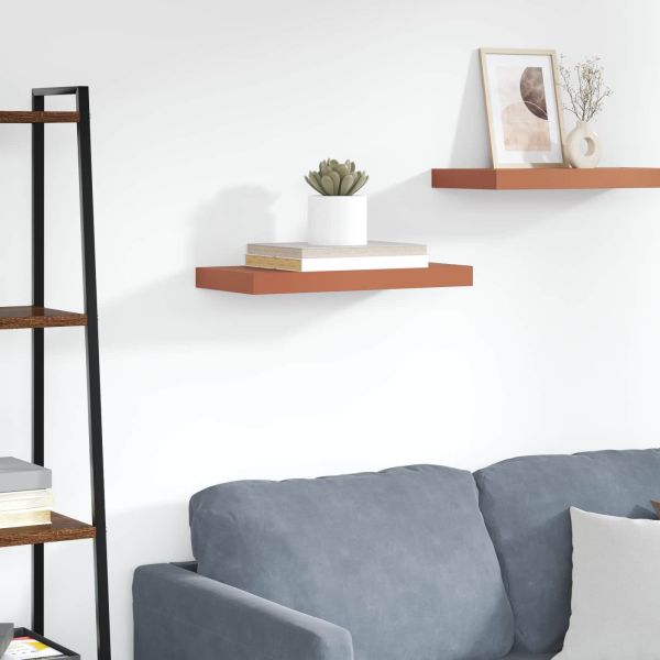 Стенен рафт Червено 50 x 23 x 4 см Инженерно дърво