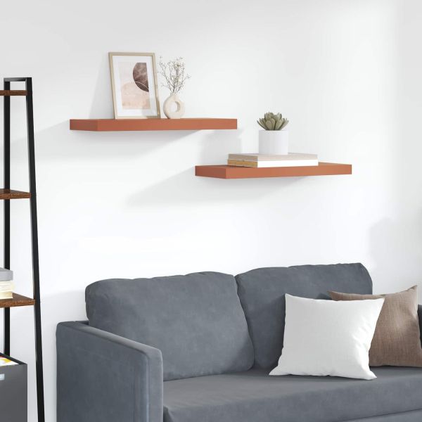 Стенен рафт 2 pcs Червено 50 x 23 x 4 см Инженерно дърво