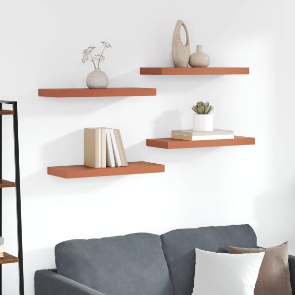 Стенен рафт 4 pcs Червено 50 x 23 x 4 см Инженерно дърво