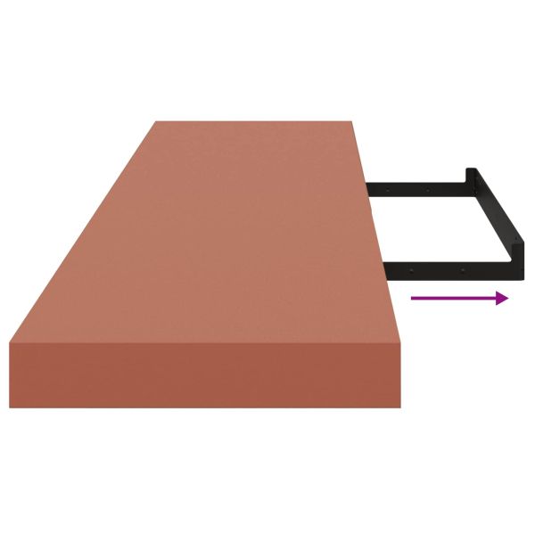 Стенен рафт 2 pcs Червено 120 x 23,5 x 4 см Инженерно дърво